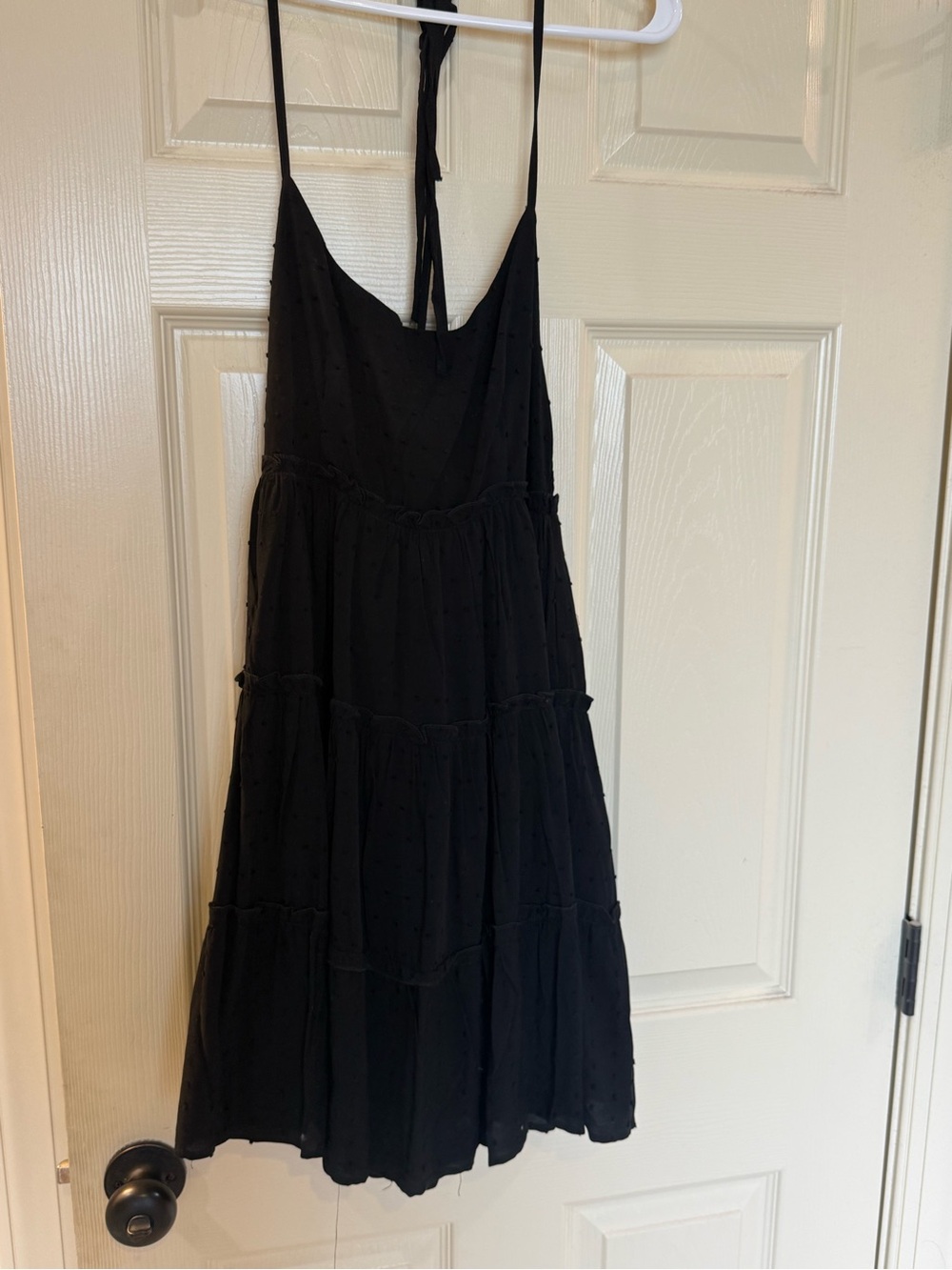 Women’s Black Tiered Spaghetti-Strap Dress